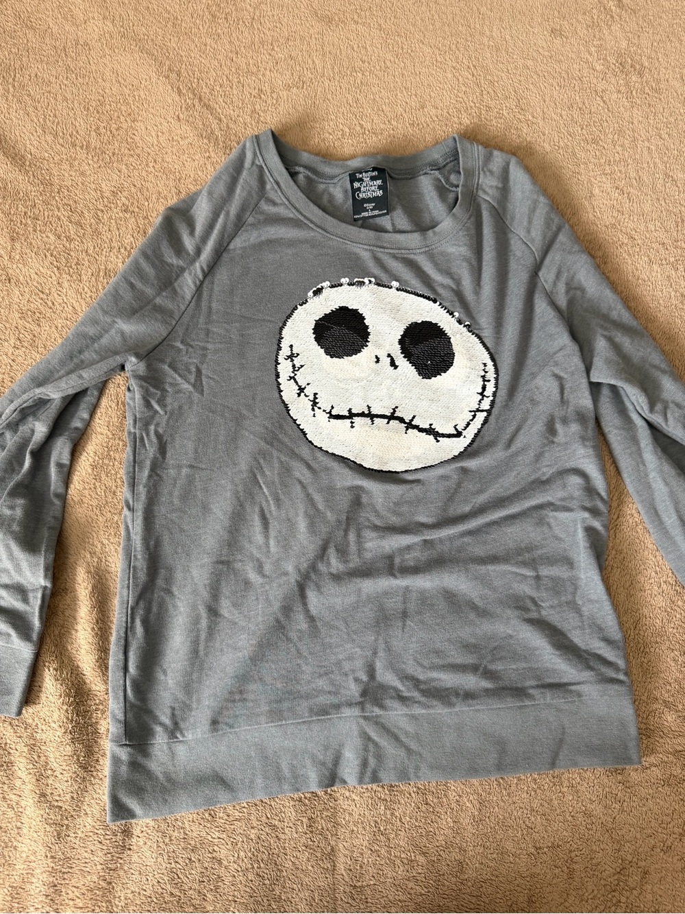 Disney The Nightmare Before Christmas Grey Graphic Tee Tag Detail